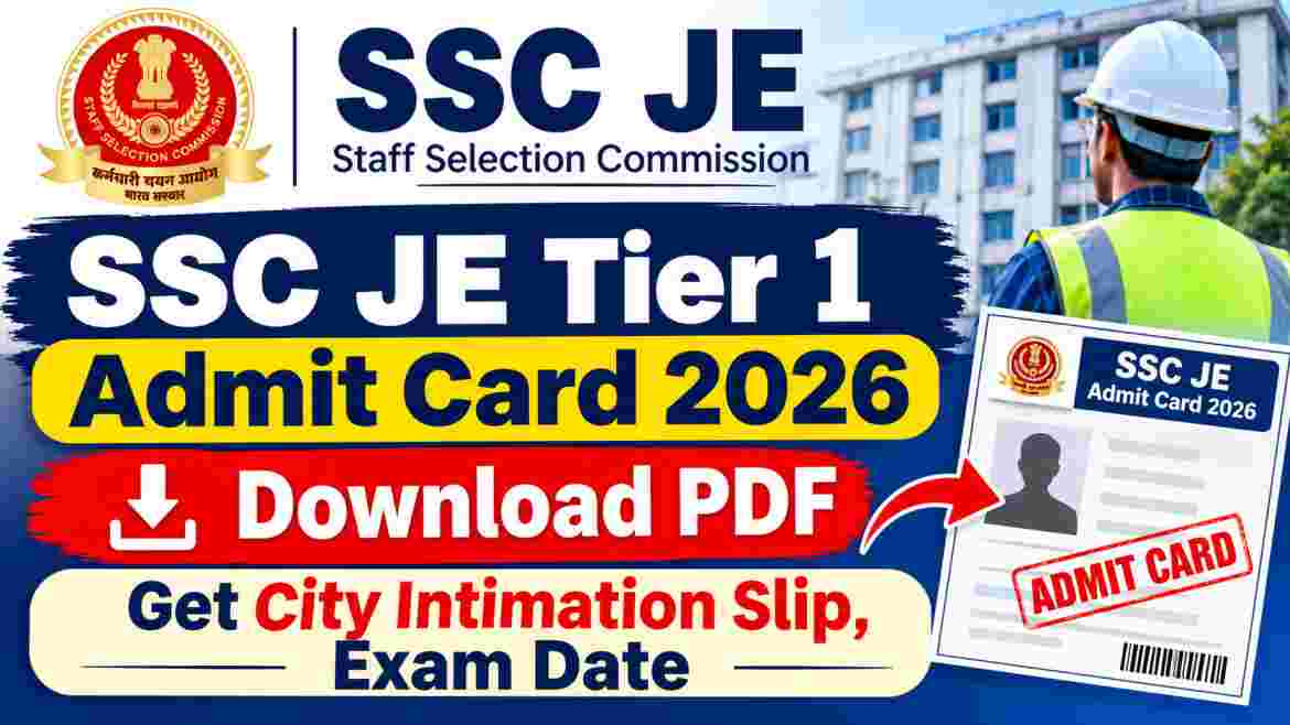 SSC JE Tier 1 Admit Card 2026 Download PDF, Get City Intimation Slip, Exam Date